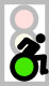 green light activated stop light accessibility seal with wheel chair
