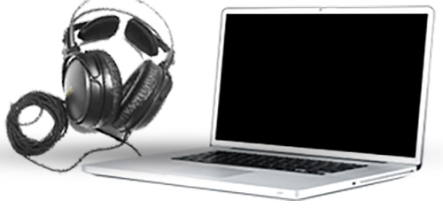 Laptop with headphones